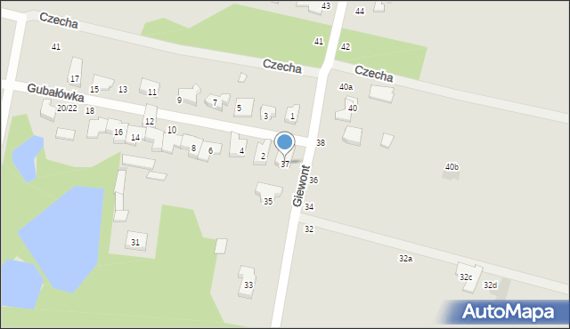 Łódź, Giewont, 37, mapa Łodzi