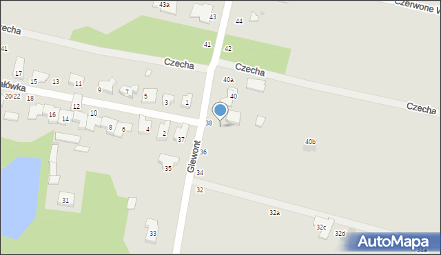 Łódź, Giewont, 38A, mapa Łodzi