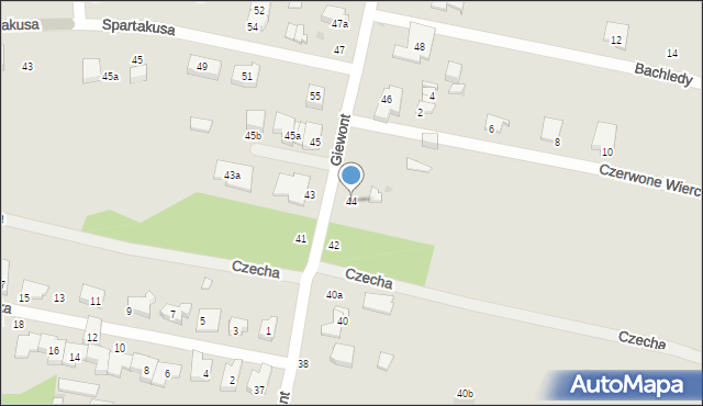 Łódź, Giewont, 44, mapa Łodzi