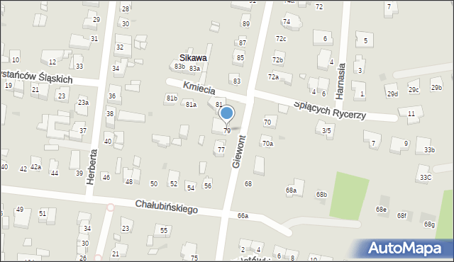 Łódź, Giewont, 79, mapa Łodzi