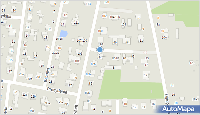 Łódź, Giewont, 84, mapa Łodzi