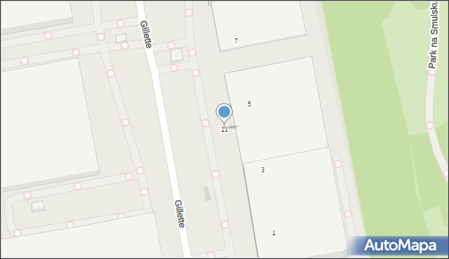 Łódź, Gillette Kinga C., 11, mapa Łodzi