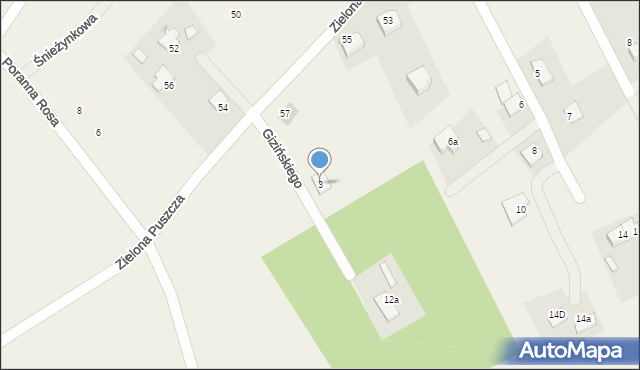 Mierzynek, Gizińskiego Stanisława, 3, mapa Mierzynek