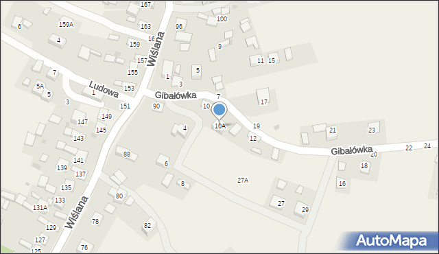 Mokrzyska, Gibałówka, 10A, mapa Mokrzyska
