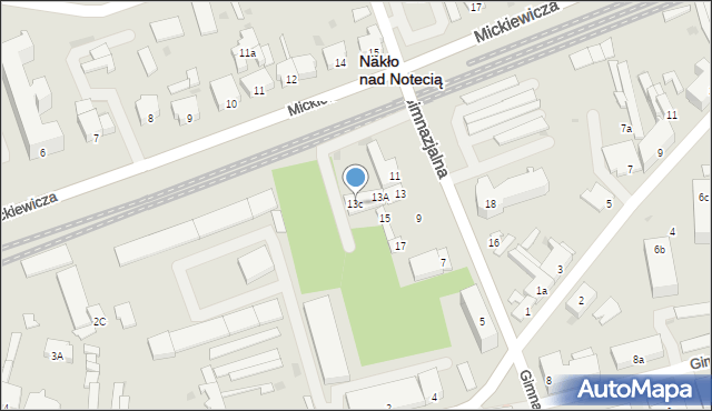 Nakło nad Notecią, Gimnazjalna, 13c, mapa Nakło nad Notecią