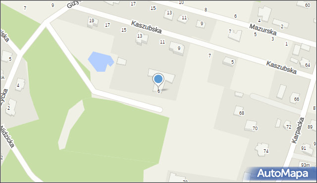 Niwy, Giżycka, 6, mapa Niwy