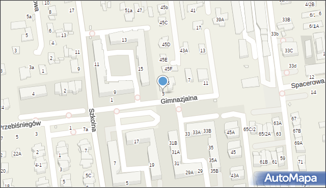 Nowa Iwiczna, Gimnazjalna, 3, mapa Nowa Iwiczna