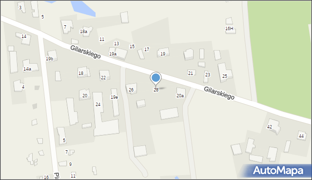 Nowe Załubice, Gilarskiego Kazimierza, gen., 28, mapa Nowe Załubice