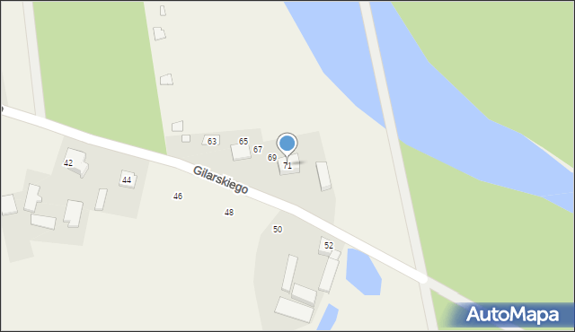 Nowe Załubice, Gilarskiego Kazimierza, gen., 71, mapa Nowe Załubice