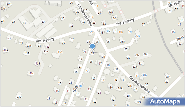 Nowy Sącz, Gizy Józefa, gen., 28, mapa Nowego Sącza