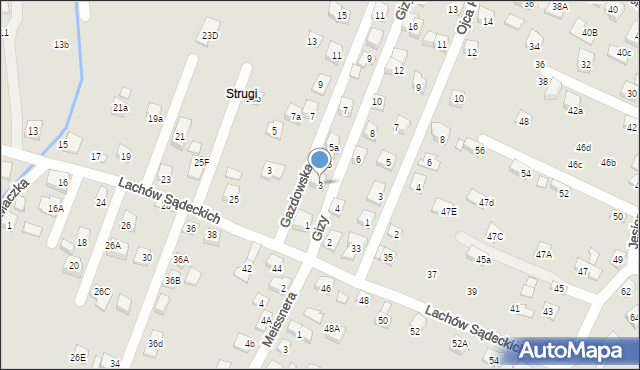 Nowy Sącz, Gizy Józefa, gen., 3, mapa Nowego Sącza