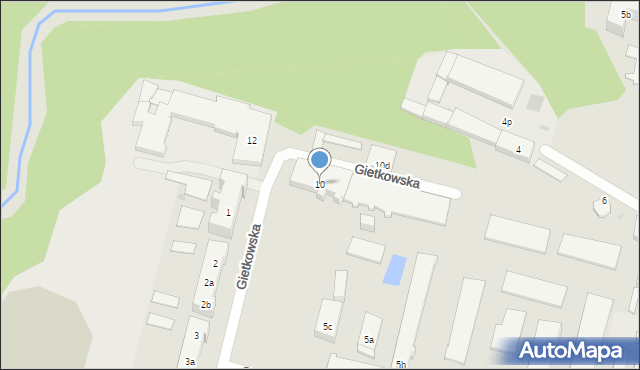 Olsztyn, Gietkowska, 10, mapa Olsztyna