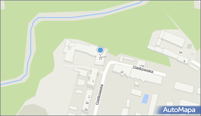 Olsztyn, Gietkowska, 12, mapa Olsztyna