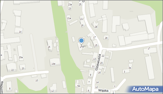 Ostróda, Gizewiusza Gustawa, 17A, mapa Ostróda