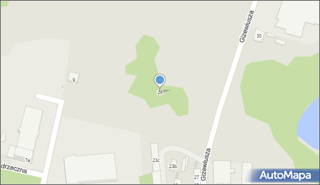 Ostróda, Gizewiusza Gustawa, 29, mapa Ostróda