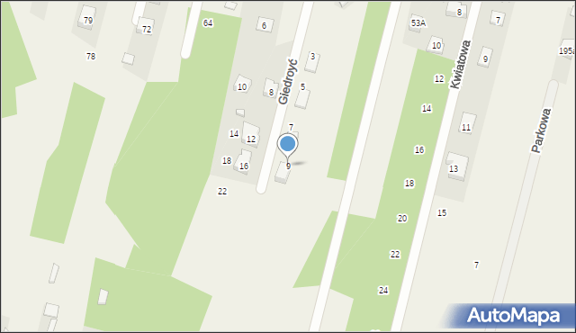 Ostrówek, Giedroyć Katarzyny, 9, mapa Ostrówek