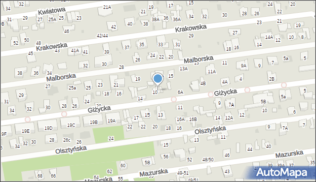 Otwock, Giżycka, 12, mapa Otwock