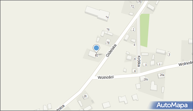 Piaski, Gidelska, 82, mapa Piaski