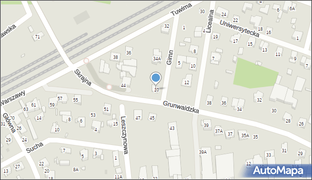 Piastów, Gimnazjalna, 10, mapa Piastów