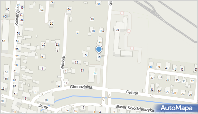 Piekary Śląskie, Gimnazjalna, 15, mapa Piekary Śląskie