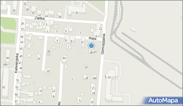 Piekary Śląskie, Gimnazjalna, 20, mapa Piekary Śląskie