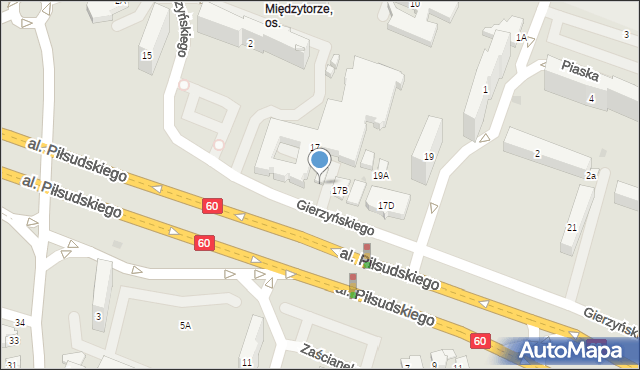 Płock, Gierzyńskiego Tadeusza, 17a, mapa Płock