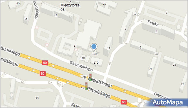 Płock, Gierzyńskiego Tadeusza, 19A, mapa Płock