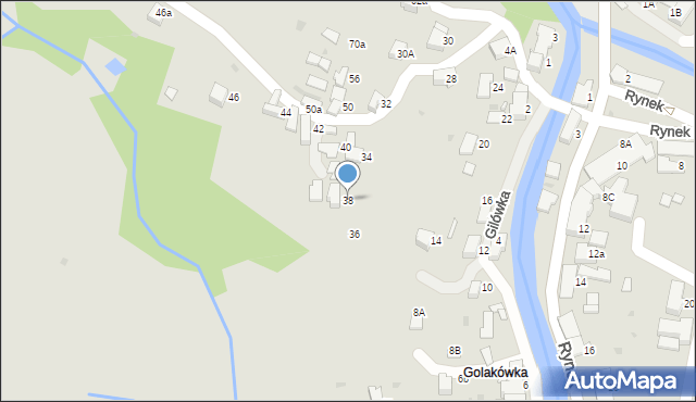 Rabka-Zdrój, Gilówka, 38, mapa Rabka-Zdrój