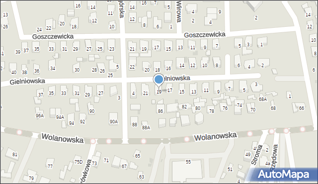 Radom, Gielniowska, 19, mapa Radomia