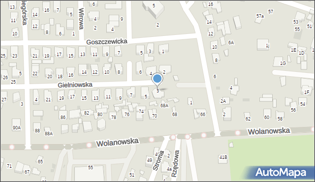 Radom, Gielniowska, 3, mapa Radomia