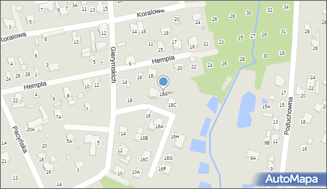 Radom, Gierymskich Aleksandra i Maksymiliana, 18A, mapa Radomia