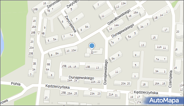 Ruda Śląska, Gierałtowskiego Jana, 12, mapa Rudy Śląskiej