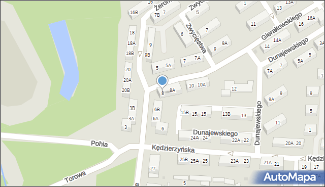 Ruda Śląska, Gierałtowskiego Jana, 8, mapa Rudy Śląskiej