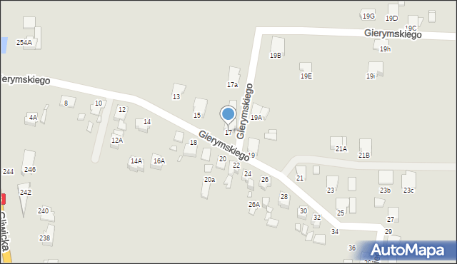 Rybnik, Gierymskiego Aleksandra, 17, mapa Rybnika