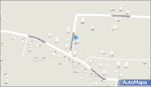 Rybnik, Gierymskiego Aleksandra, 19A, mapa Rybnika