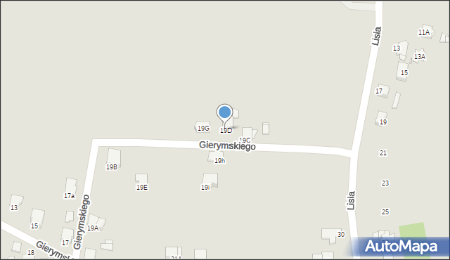 Rybnik, Gierymskiego Aleksandra, 19D, mapa Rybnika