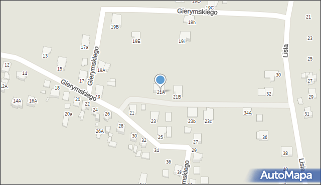 Rybnik, Gierymskiego Aleksandra, 21A, mapa Rybnika