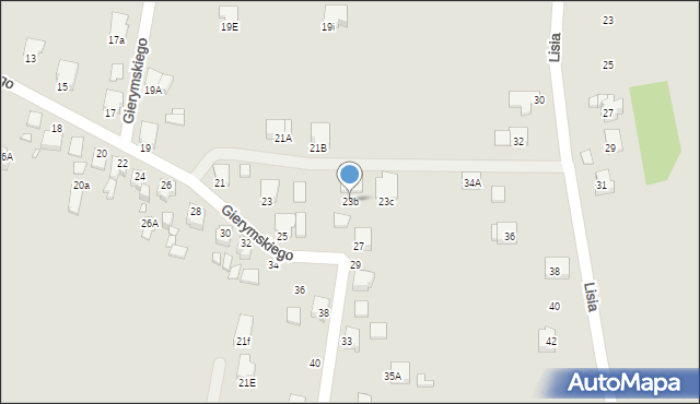 Rybnik, Gierymskiego Aleksandra, 23b, mapa Rybnika