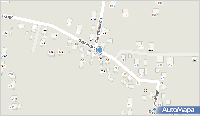 Rybnik, Gierymskiego Aleksandra, 24, mapa Rybnika