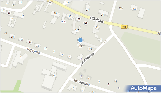 Sośnicowice, Gimnazjalna, 2B, mapa Sośnicowice