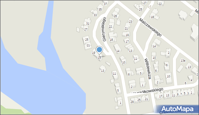 Śrem, Gierymskiego, 15, mapa Śrem
