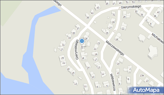 Śrem, Gierymskiego, 22, mapa Śrem