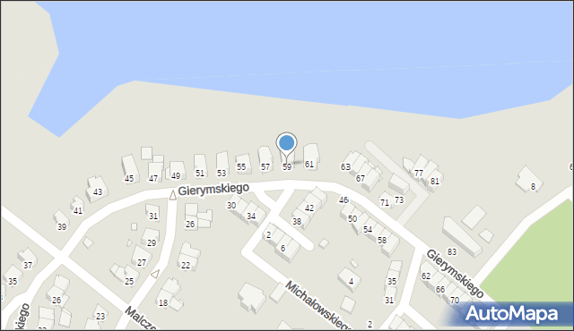 Śrem, Gierymskiego, 59, mapa Śrem