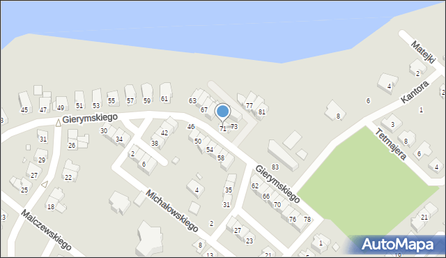 Śrem, Gierymskiego, 71, mapa Śrem