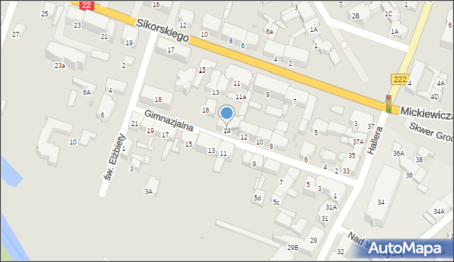 Starogard Gdański, Gimnazjalna, 14, mapa Starogard Gdański