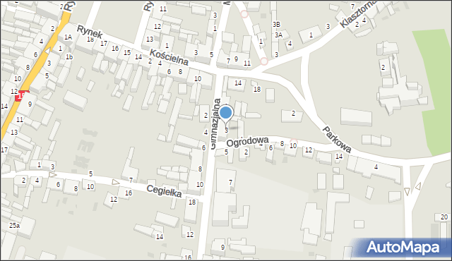 Strzelno, Gimnazjalna, 3, mapa Strzelno