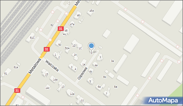 Szczecin, Gipsowa, 1, mapa Szczecina