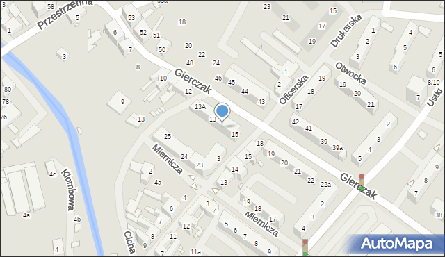 Szczecin, Gierczak Emilii, 14, mapa Szczecina