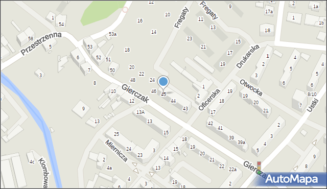 Szczecin, Gierczak Emilii, 45, mapa Szczecina