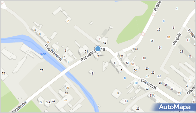 Szczecin, Gierczak Emilii, 5, mapa Szczecina